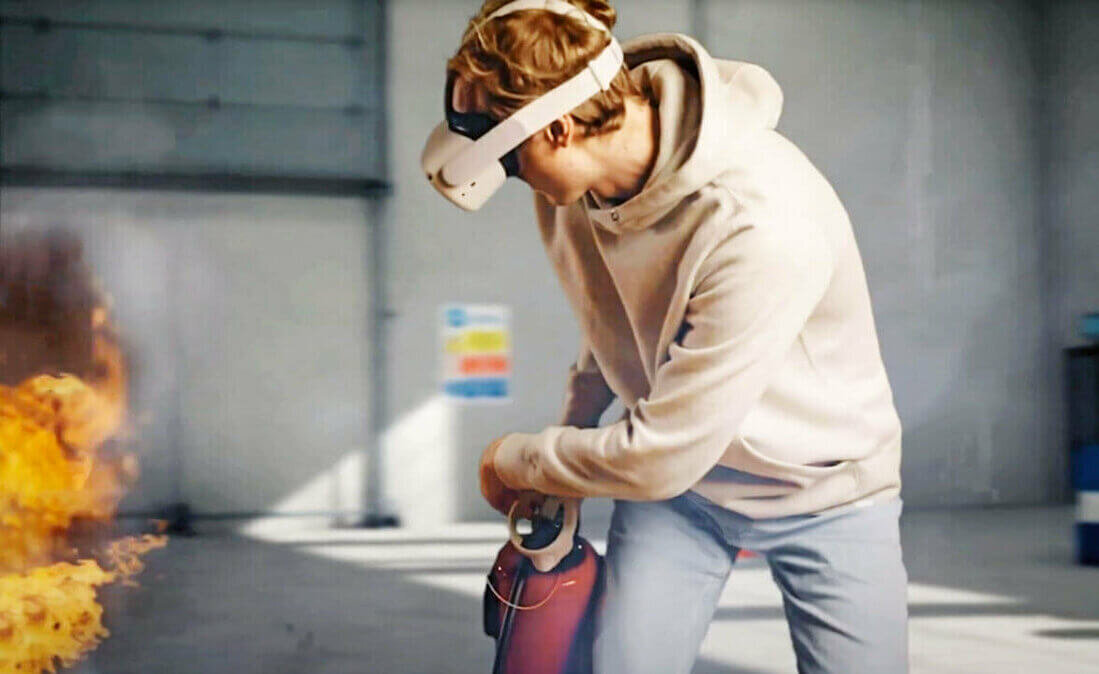 Virtual Reality beim Brandschutz,  Feuer löschen