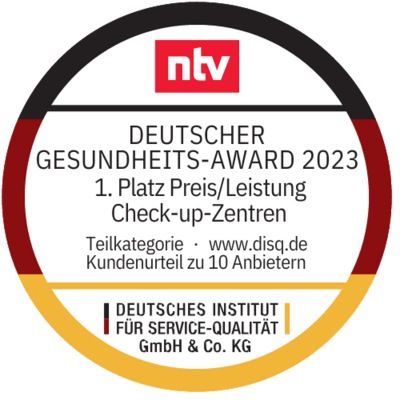 Deutscher Gesundheits-Award 2023 Siegel von ntv und dem deutschen Institut für Service-Qualität
