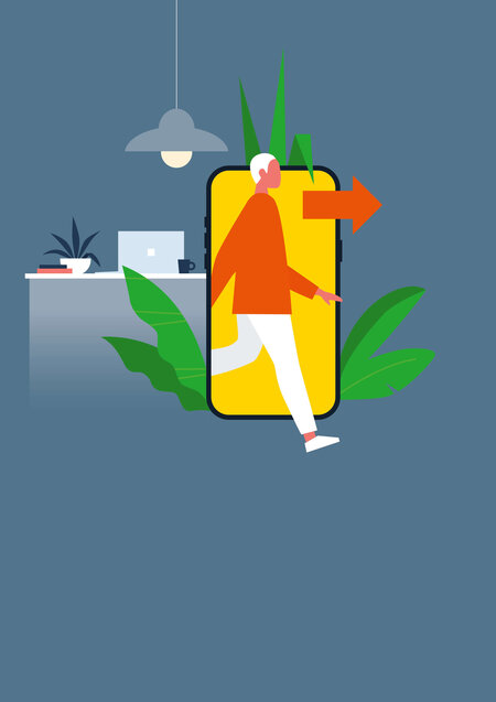 Illustration psychische Gesundheit, Offline, Relax, Ausschalten, Stress