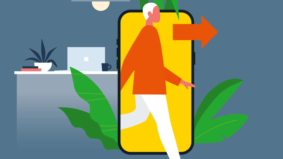 Illustration psychische Gesundheit, Offline, Relax, Ausschalten, Stress