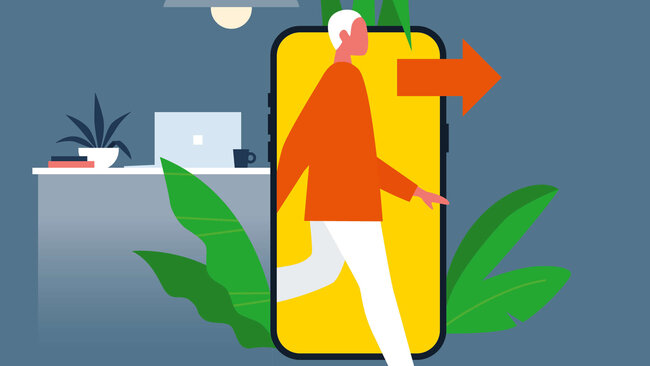 Illustration psychische Gesundheit, Offline, Relax, Ausschalten, Stress