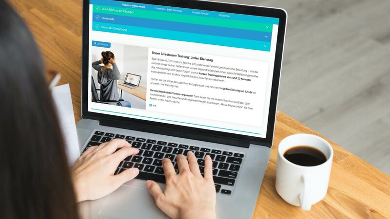 Aktive Pause im Mein ias Ansicht auf dem Laptop des Mein ias Portals
