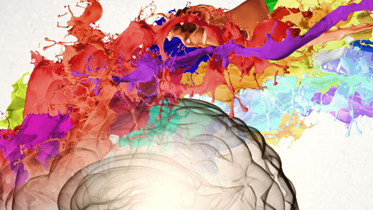 abstract Brain, colour swoosh