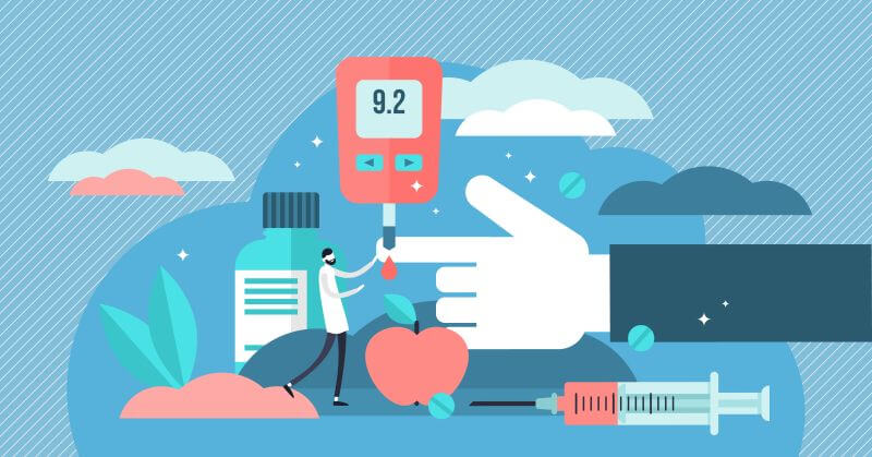 Zuckerkrankheit Diabetes Illustration Blutzucker-Messung